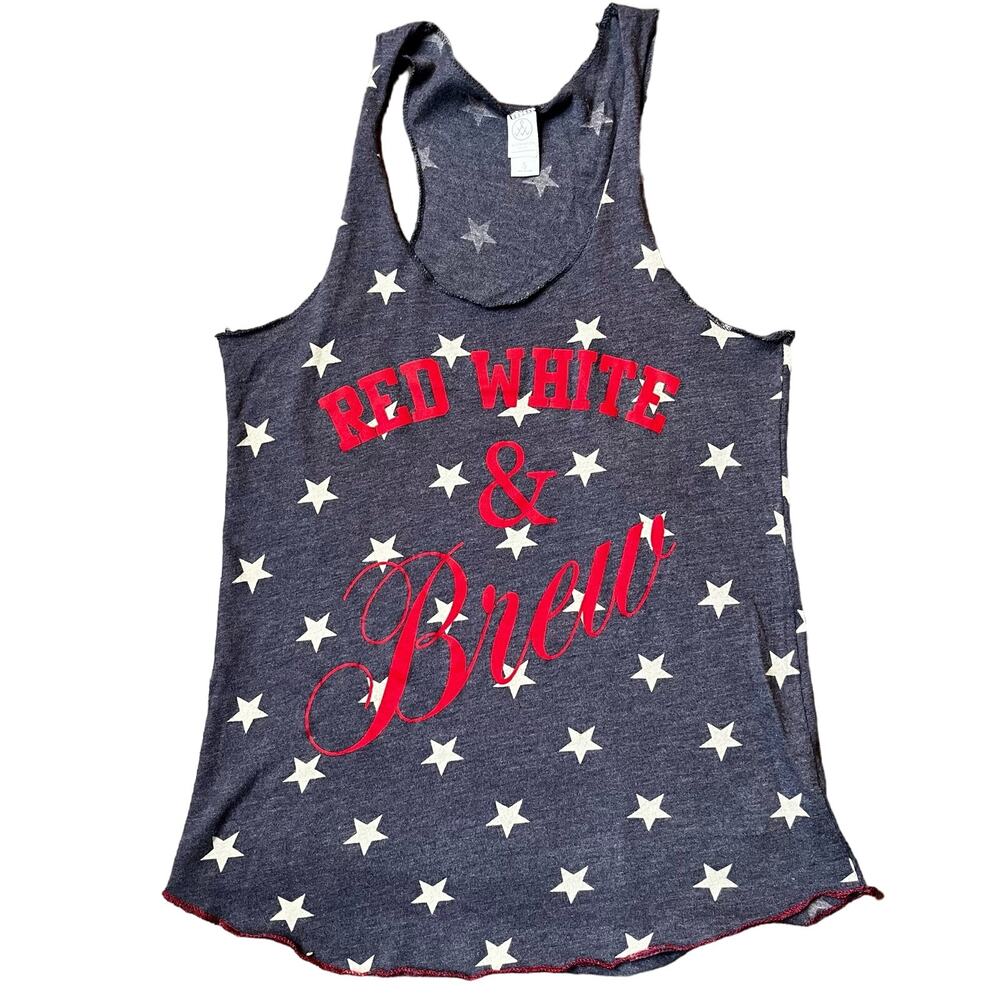 Alternative Women's SM Red White & Brew Tank Top 4th Of July